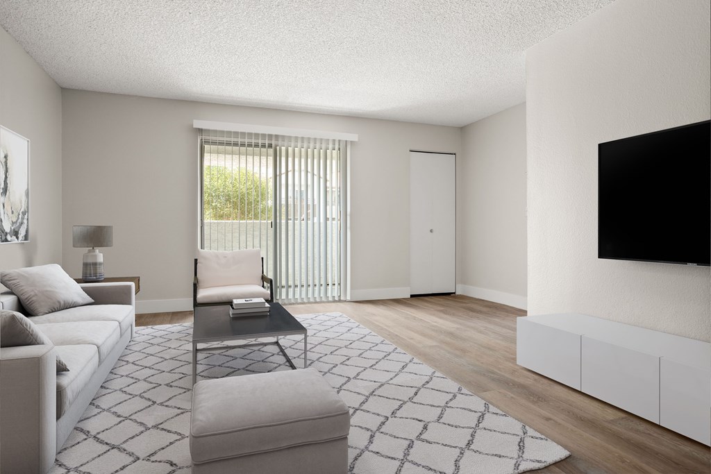 a living room with a couch and a coffee table